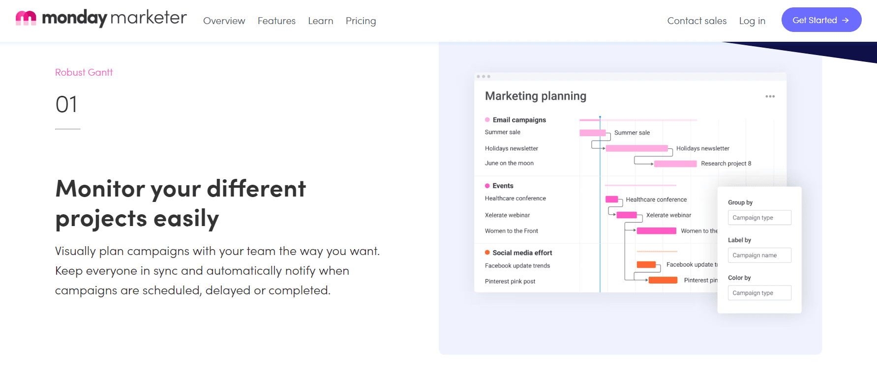 Content planning tool - Monday
