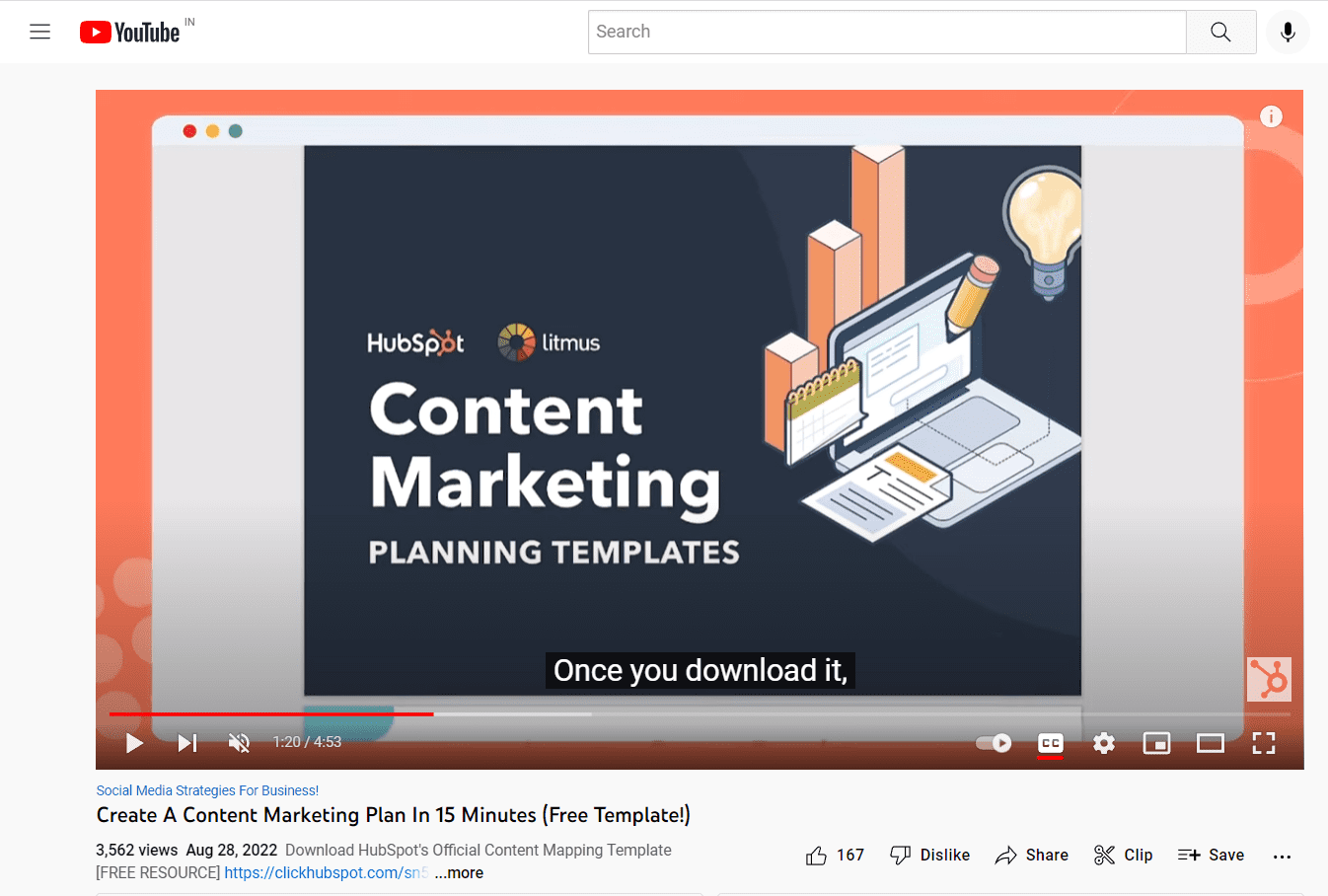 Product-led marketing content types - Video example