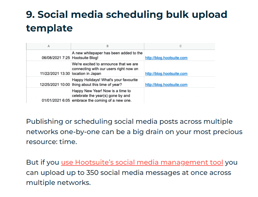 Templates example - product-led marketing