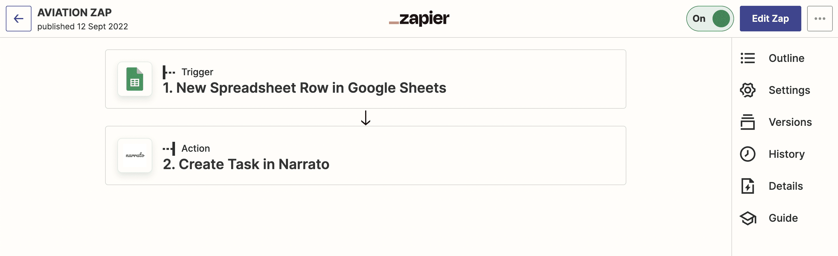 Content publishing automation with Zapier integration on Narrato