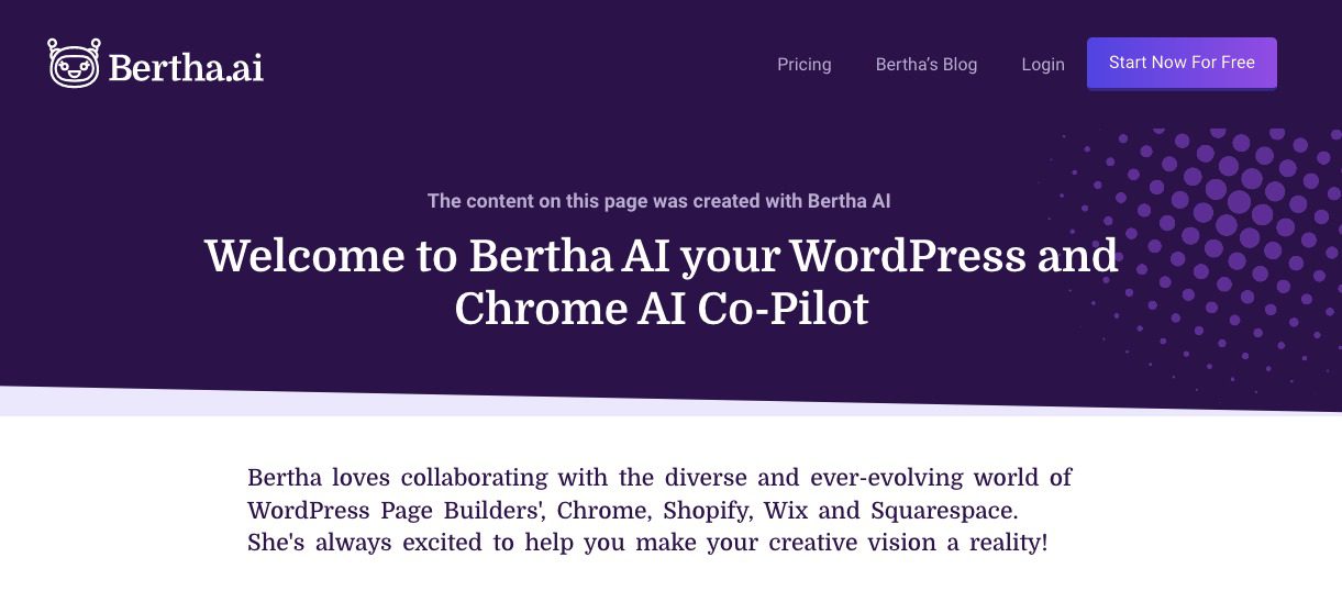 AI copywriter tools: Bertha
