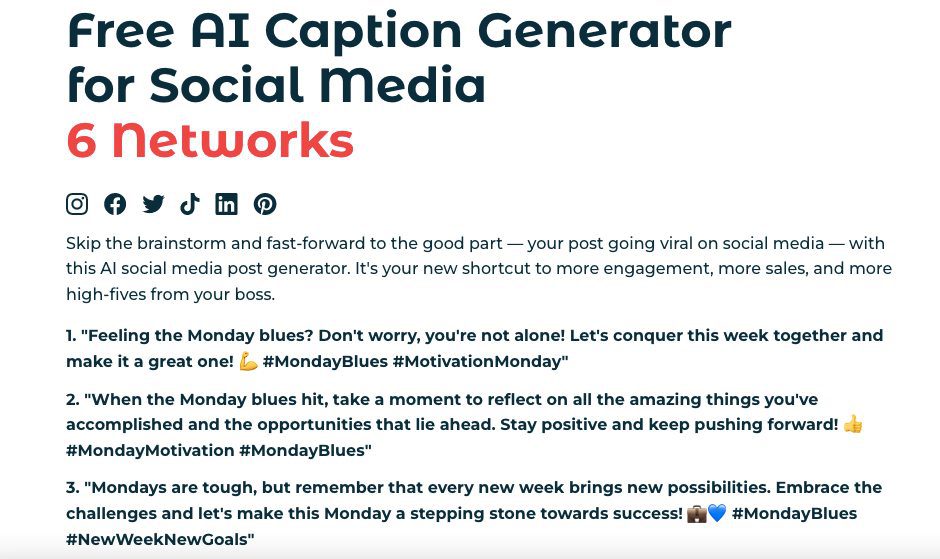 AI-generated captions from Hootsuite
