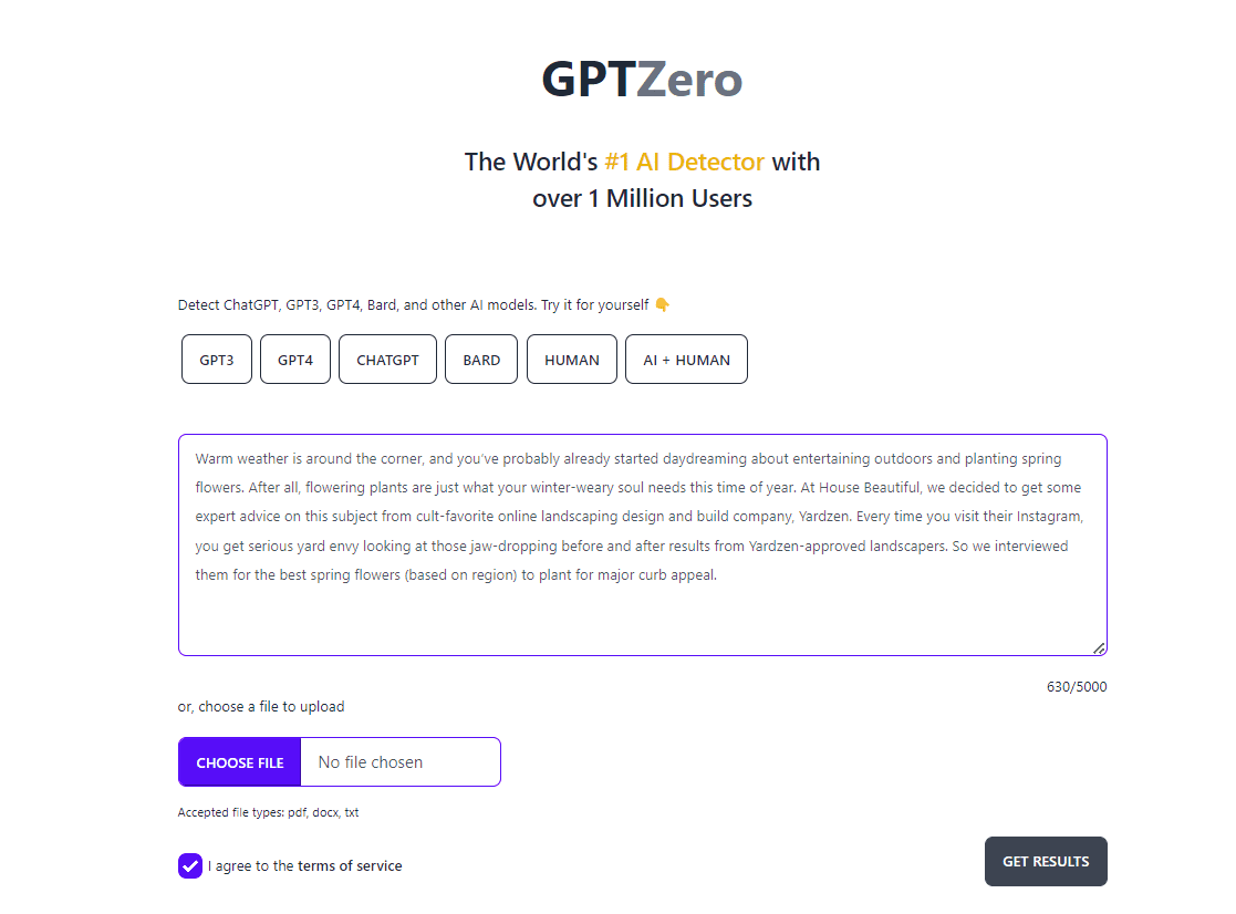 AI content detection tools - GPTZero