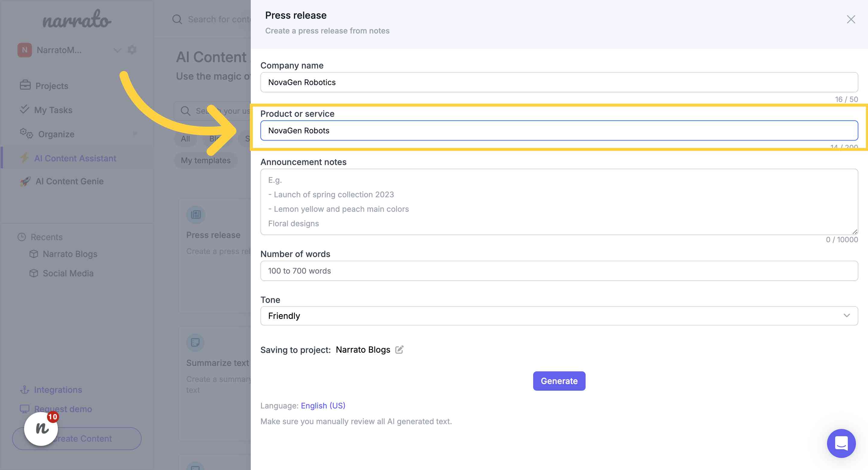 Entering your product & company details