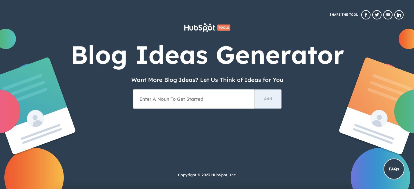 Hubspot content idea generator