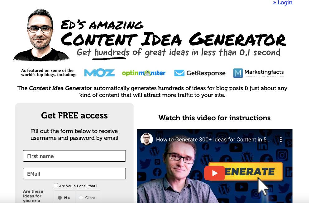 Ed's amazing content idea generator