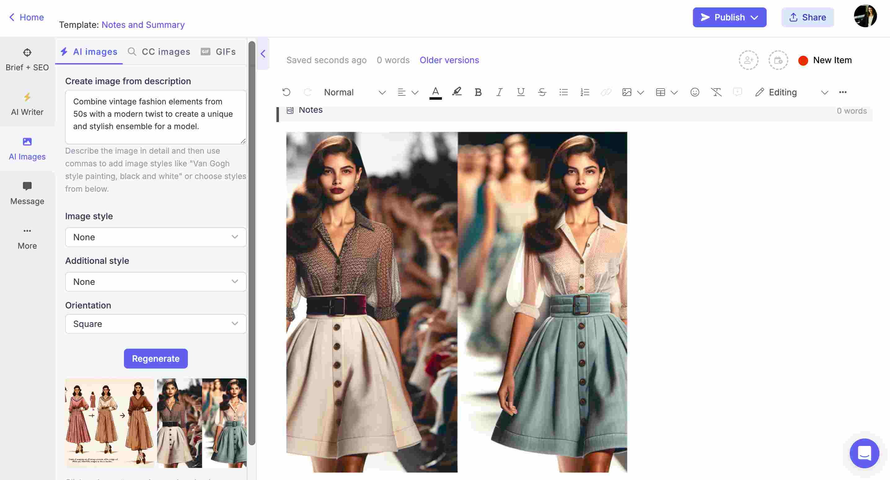 Using AI photo generation prompts for a fashion design project