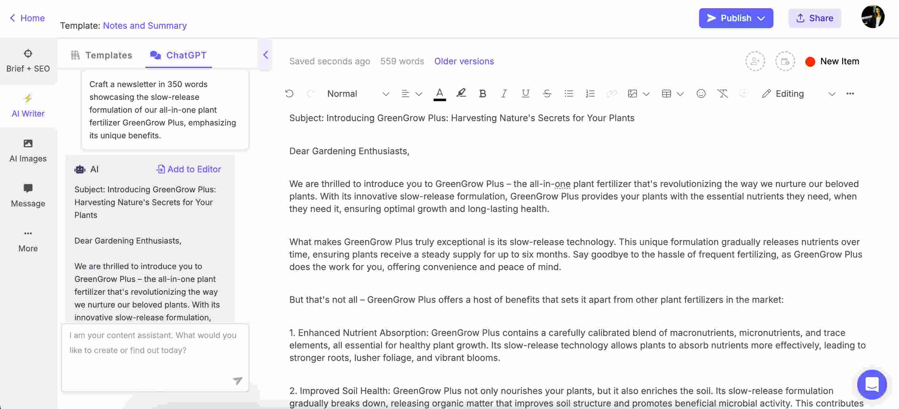 Using ChatGPT prompts for newsletter writing