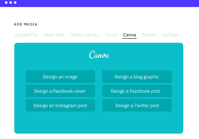 Add Canva graphics to posts from within Sendible