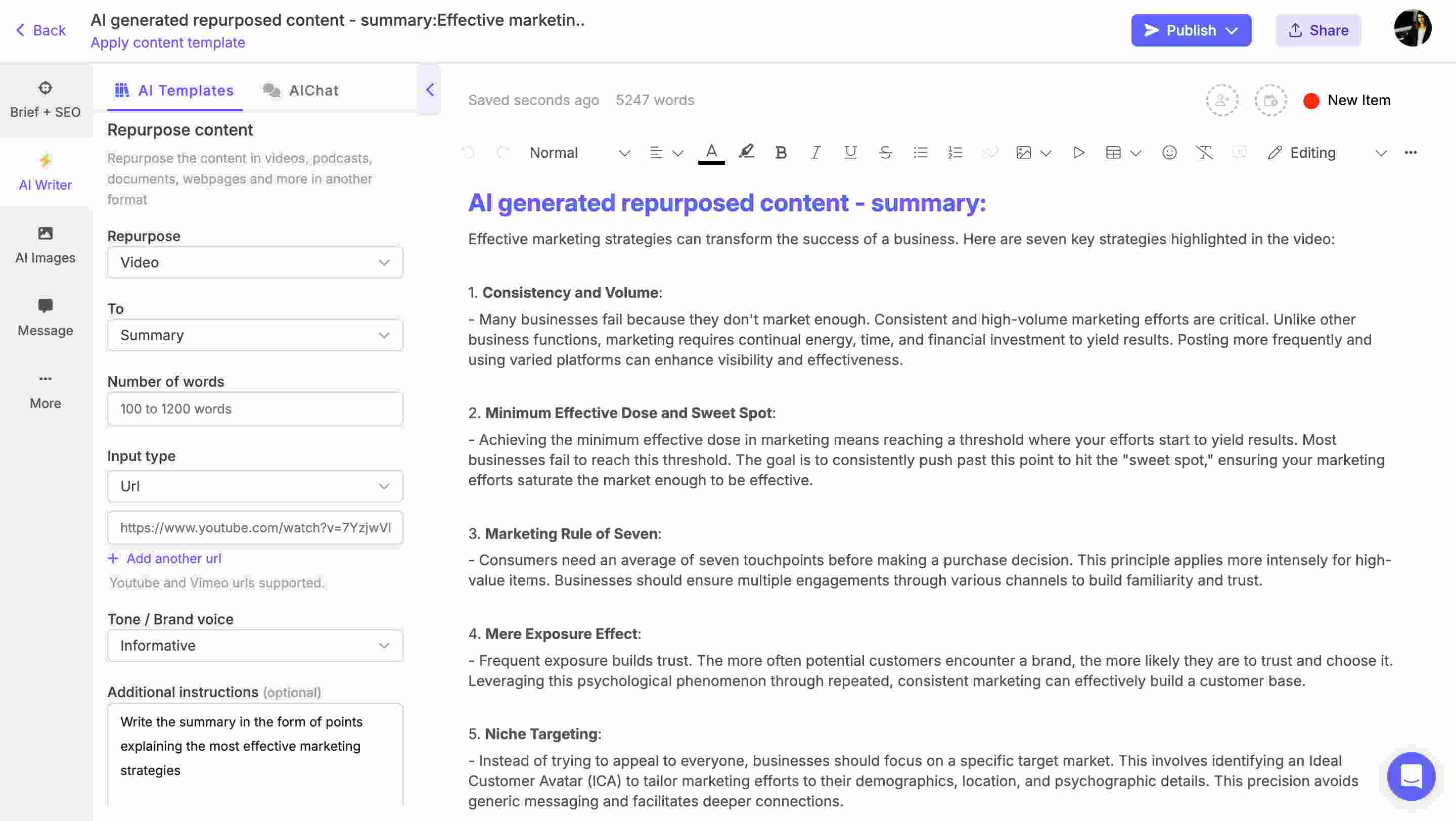 AI-generated video summary