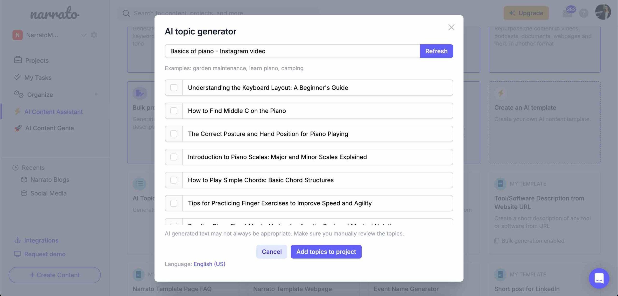 Using AI topic generator for Instagram video ideas