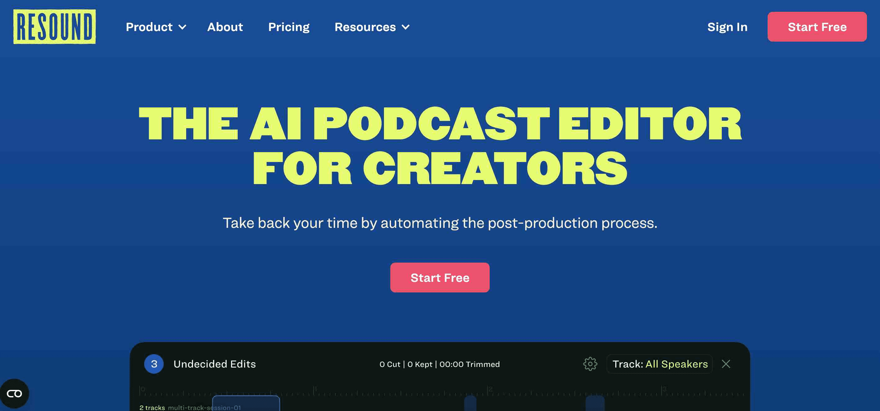 Resound AI Podcast Editor for real estate marketing