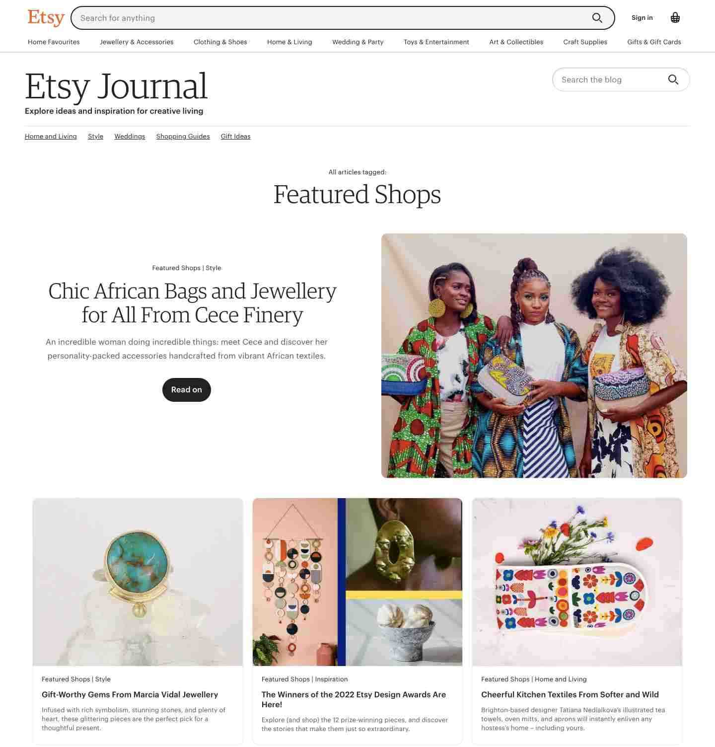 Featured shops in Etsy Journal