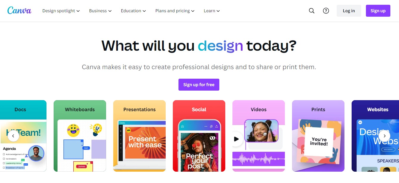  AI Social Media Tools - screenshot of Canva's homepage