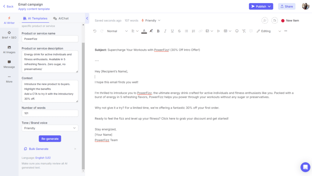 AI email writer - cold outreach emails
