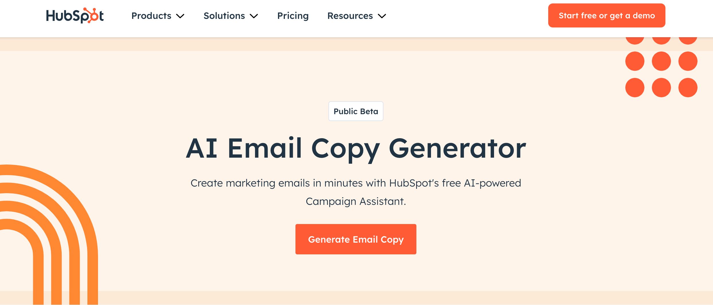 Hubspot AI email genertor