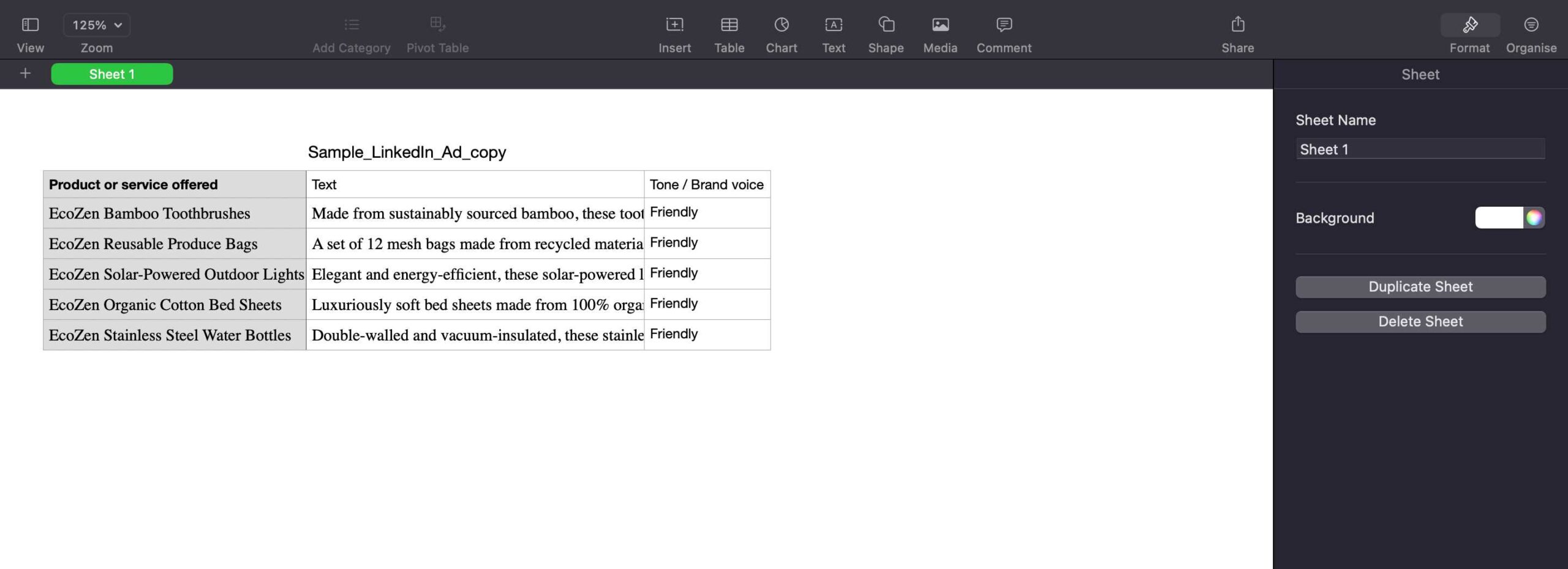 providing inputs to CSV template