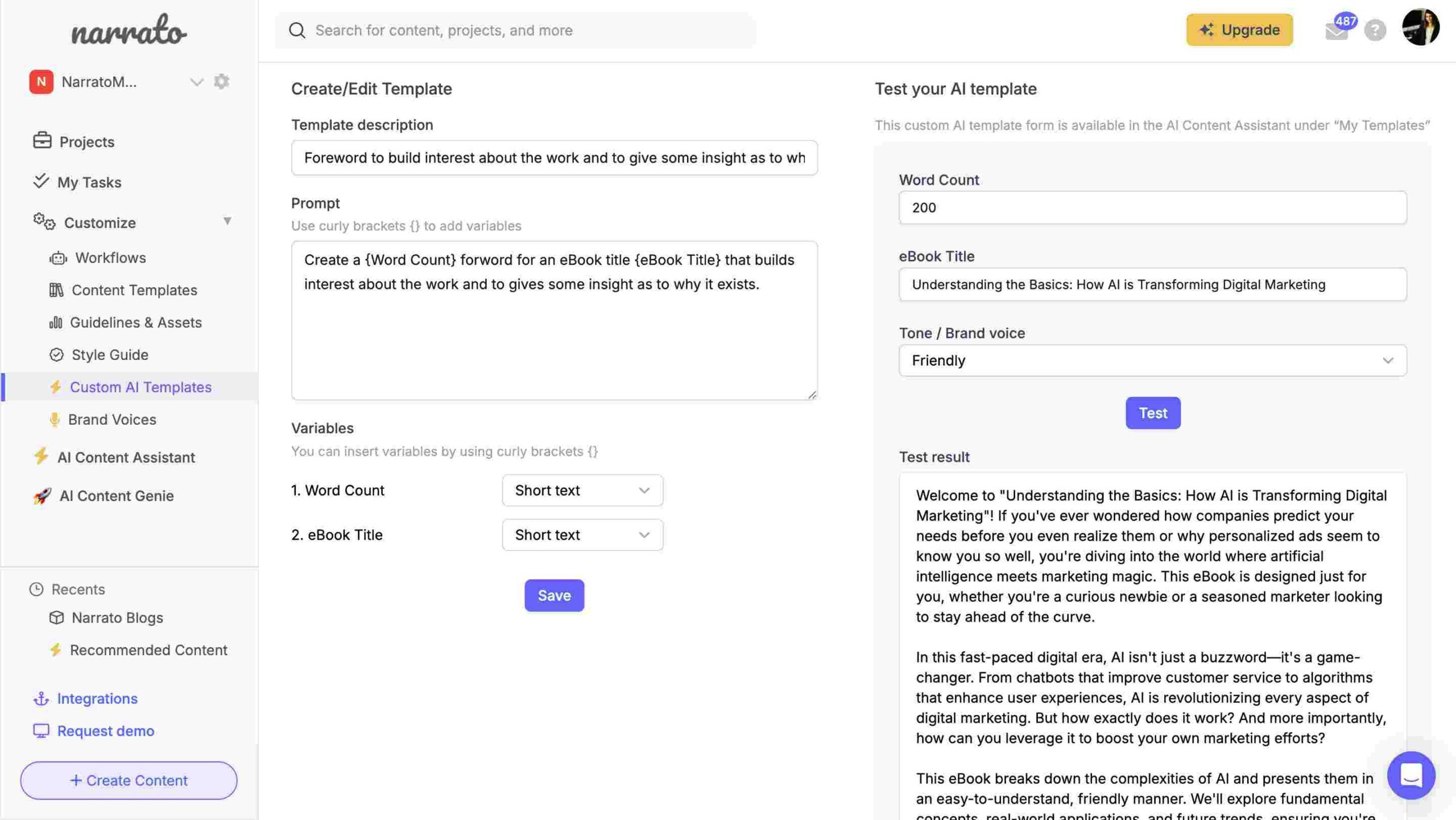 custom AI template maker