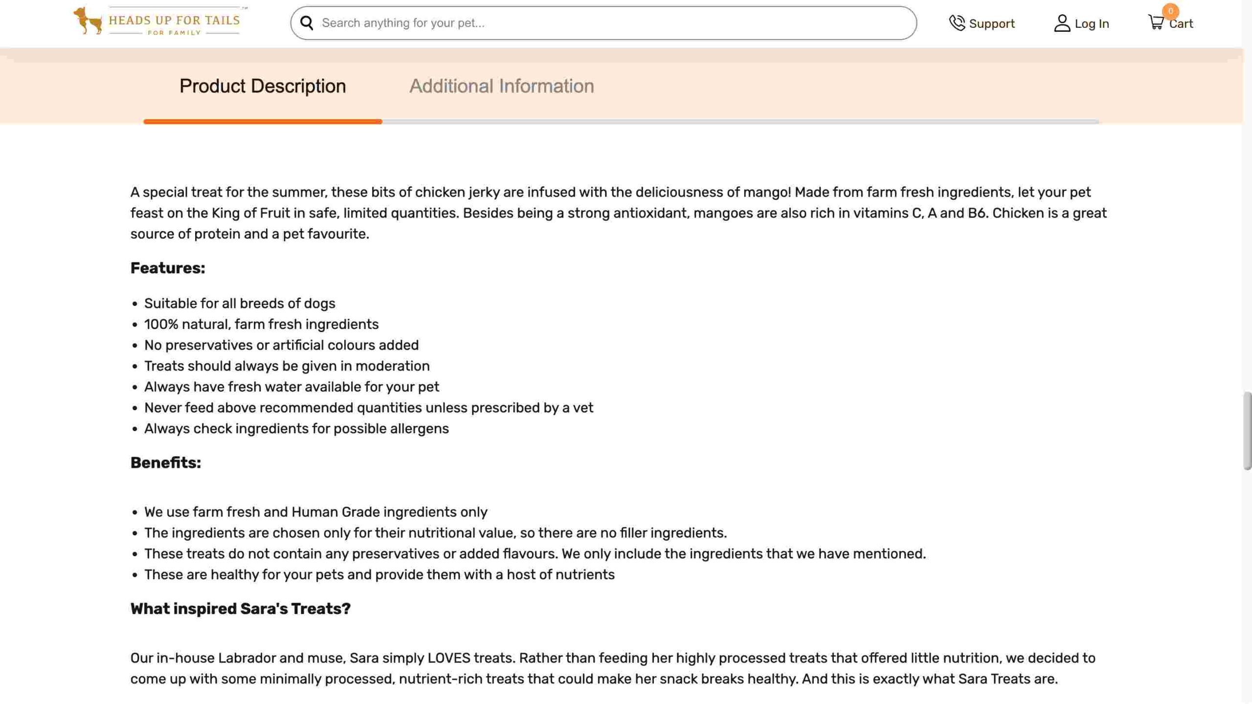 Product description example - telling a story