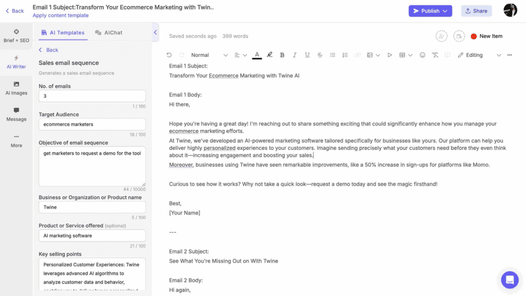 AI sales email sequence generator