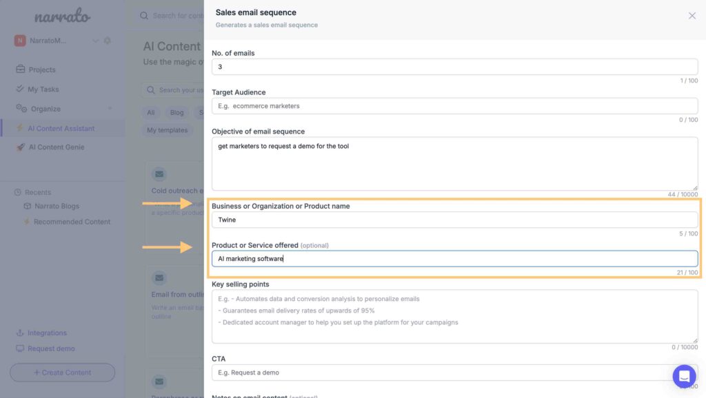 Adding product and business details