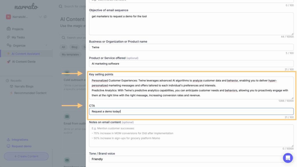 Adding CTA and key selling points of the product