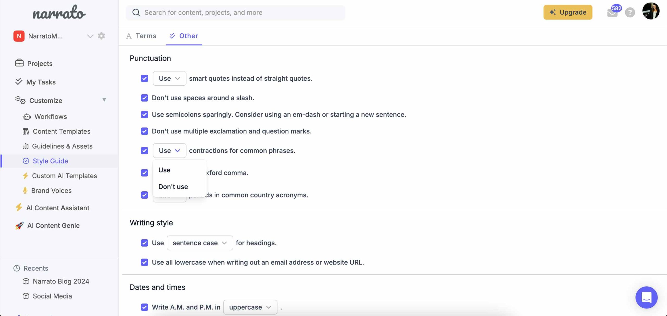 Standardized rules in Style Guide Automation