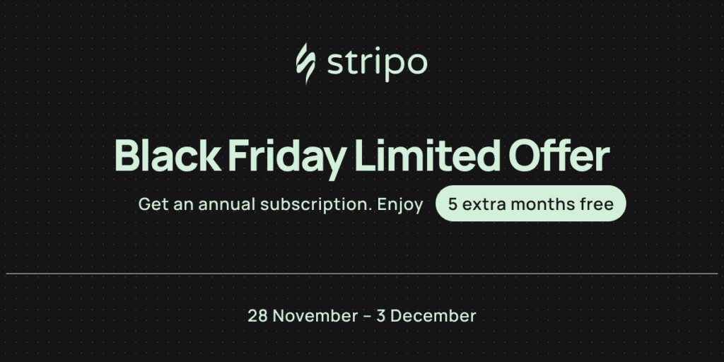 Cyber Monday + Black Friday software deal 2024 from Stripo Email