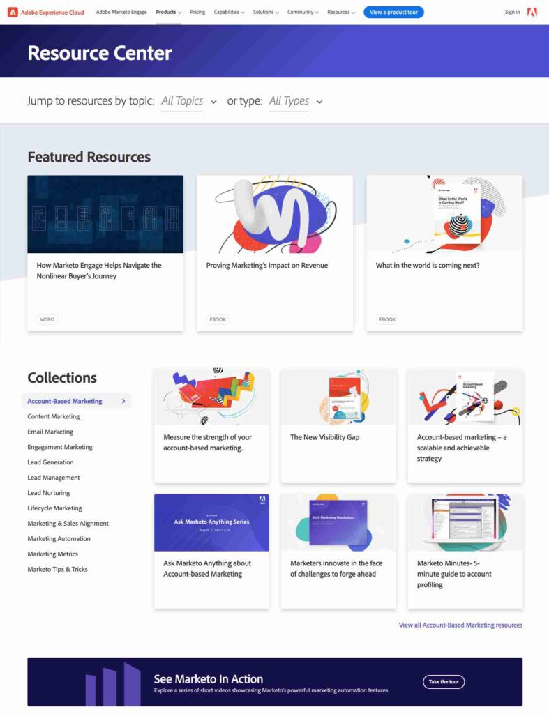 Marketo content marketing case study:  resources