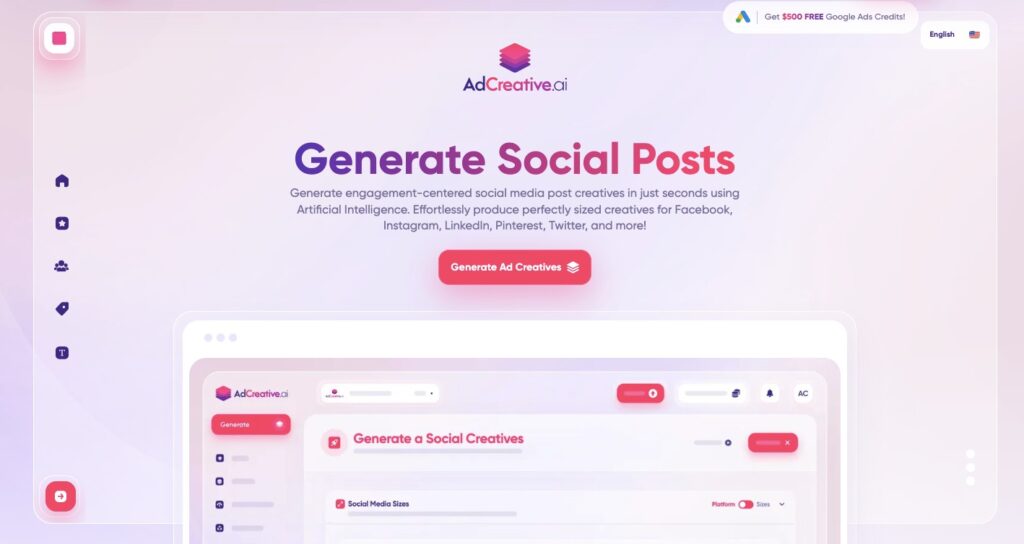 Social media post generator on AdCreative