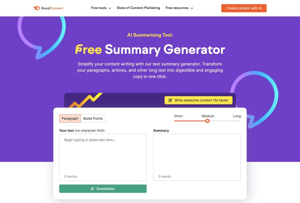 AI summary generator - Semrush