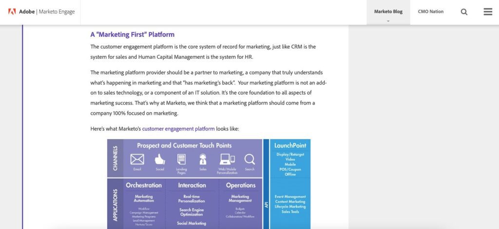 Marketo content marketing case study: blog