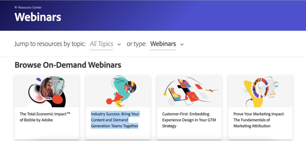 Marketo content marketing case study:  webinar