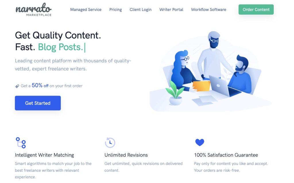 Narrato Marketplace for SEO Content Writing