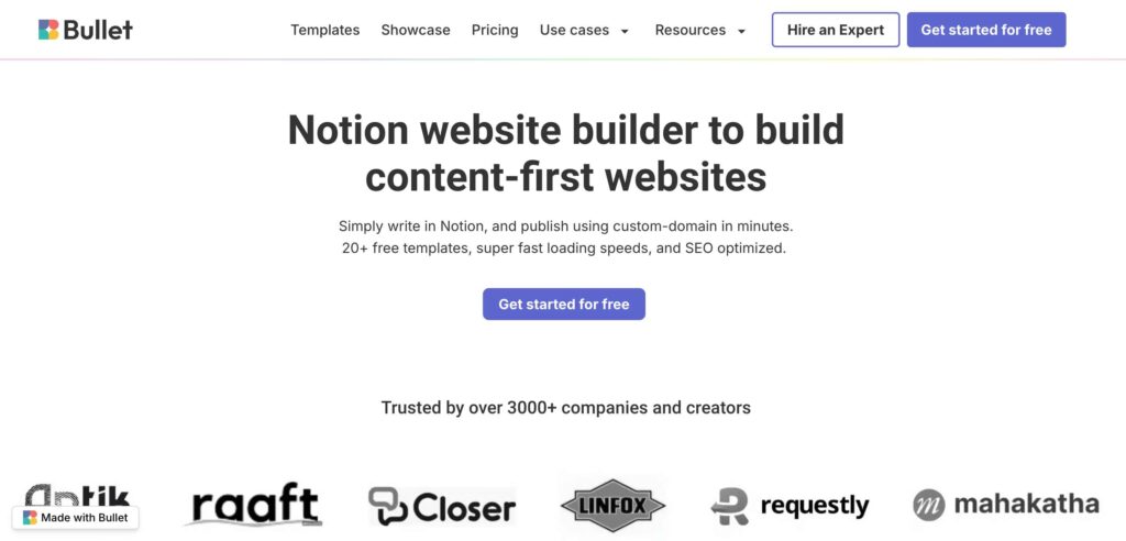 Bullet - No-Code Website Builder