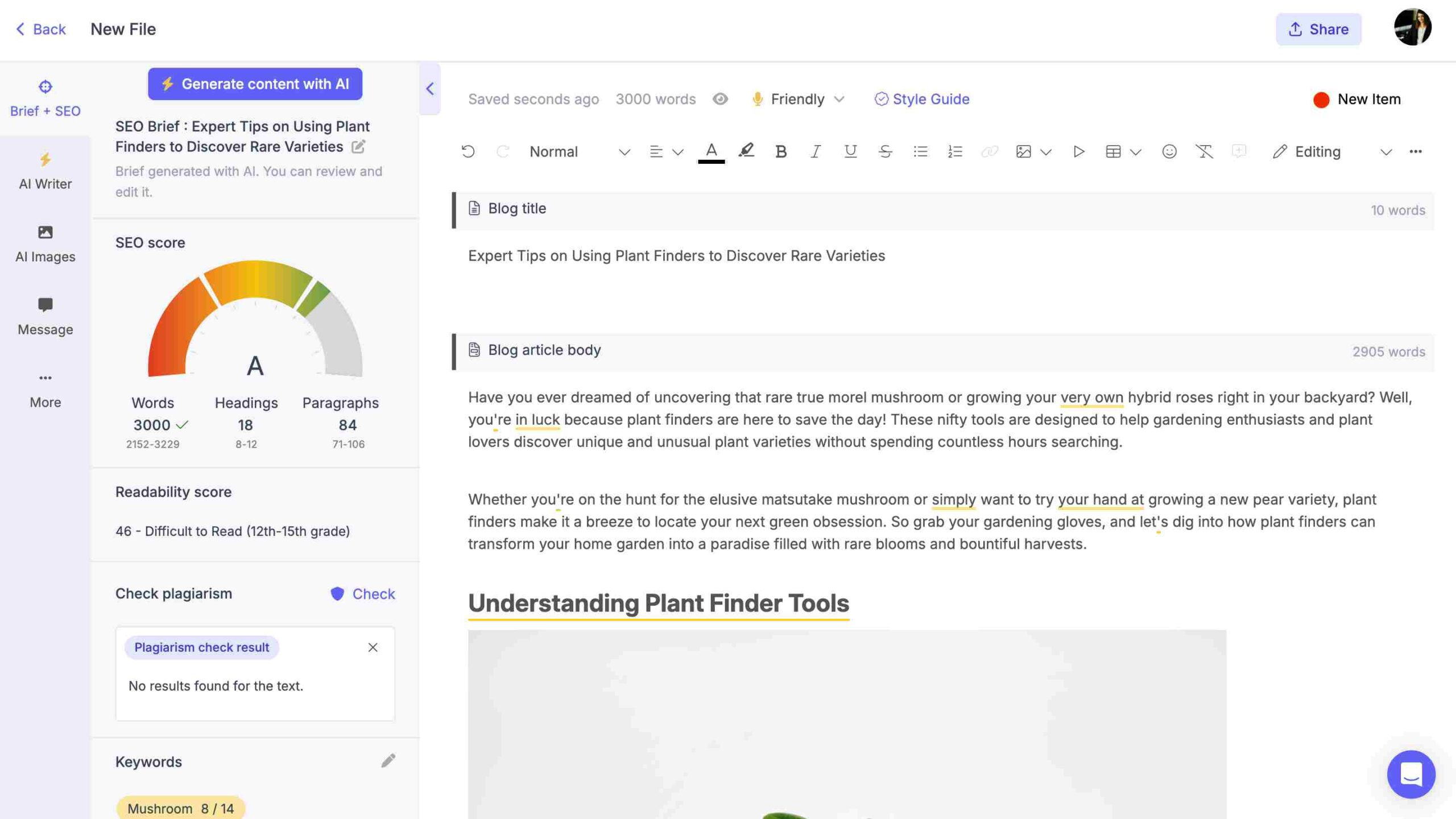 Content Review Process: check for originality