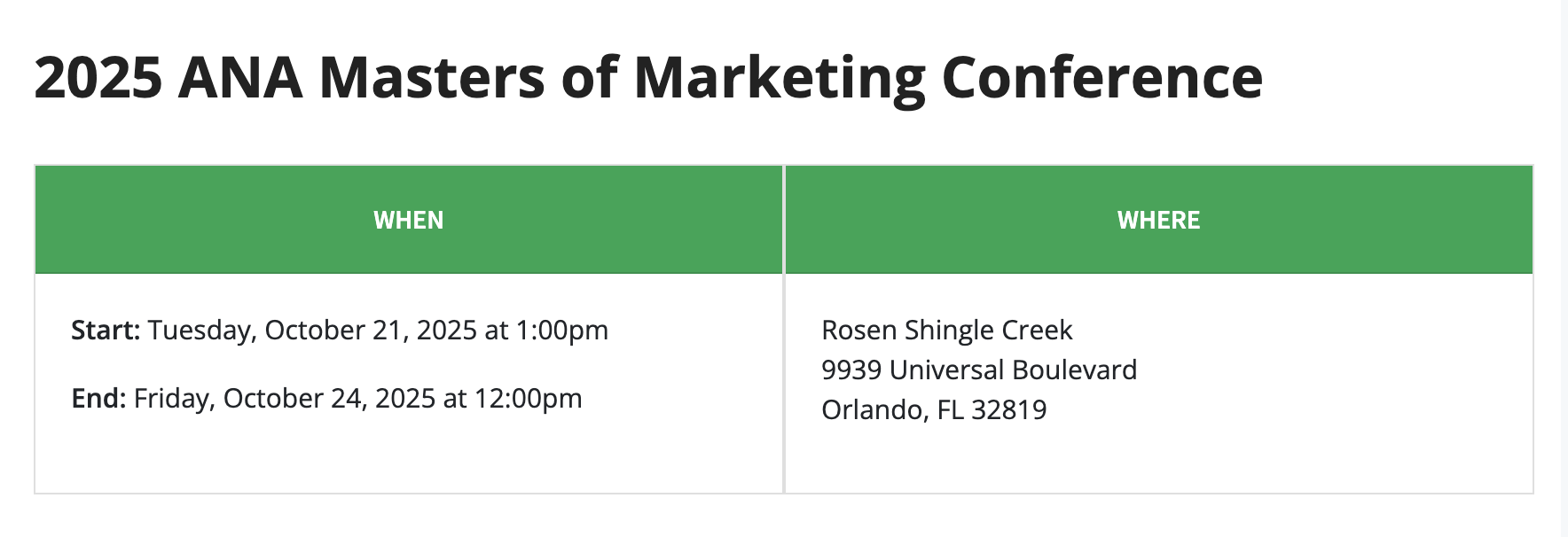 2025 ANA Masters of Marketing Conference