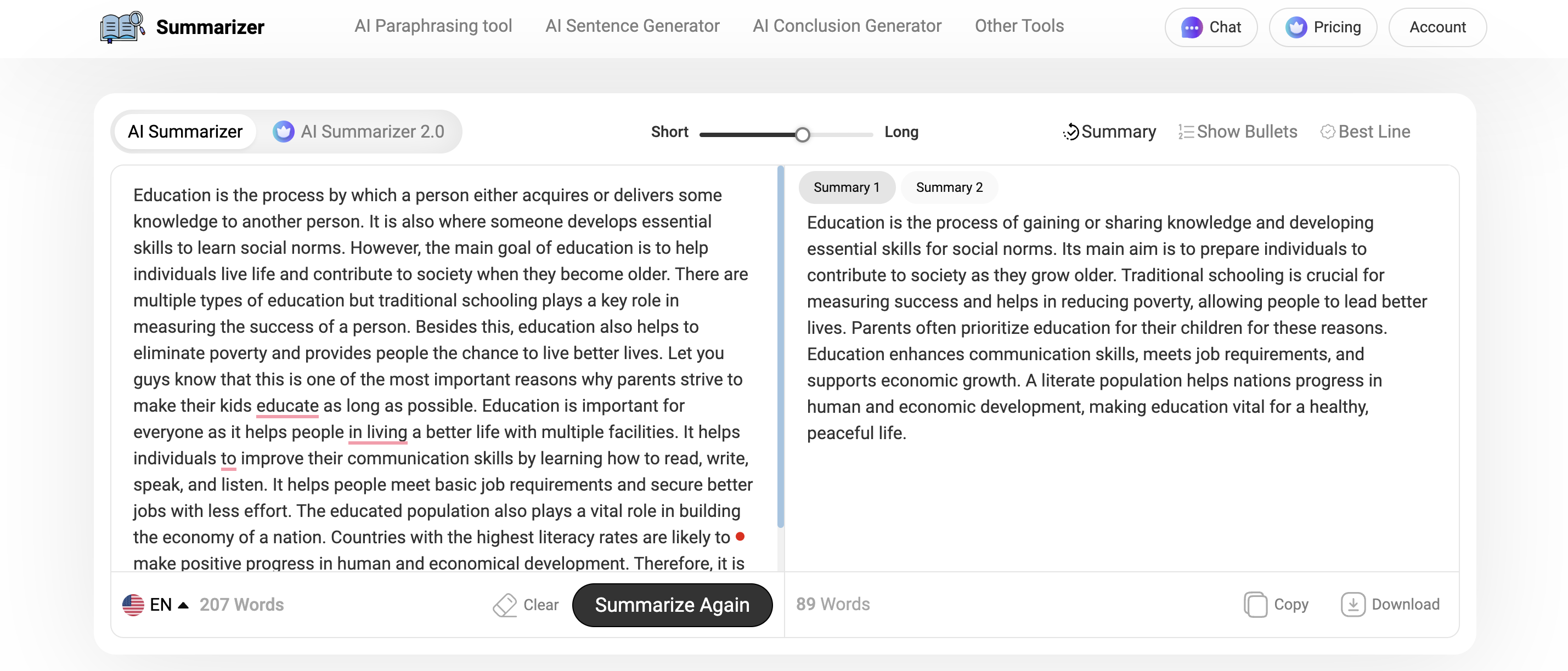 AI Summarizer - Summarizer.org