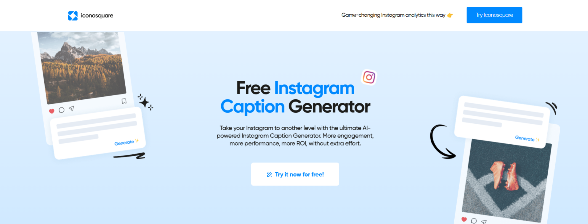 Iconosquare Instagram caption generator