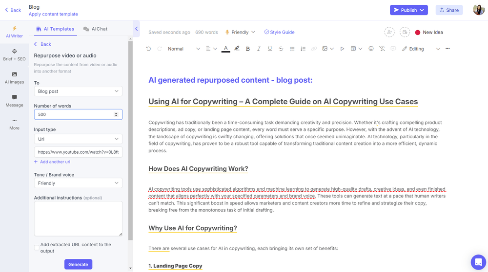 content repurposing strategy with AI - webinar repurposing