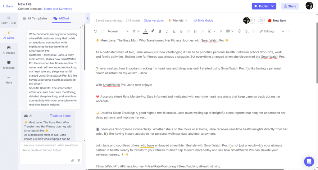 AI copywriting prompts for Facebook ads