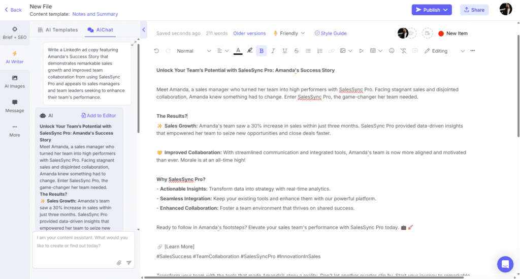 AI copywriting prompts for LinkedIn ads