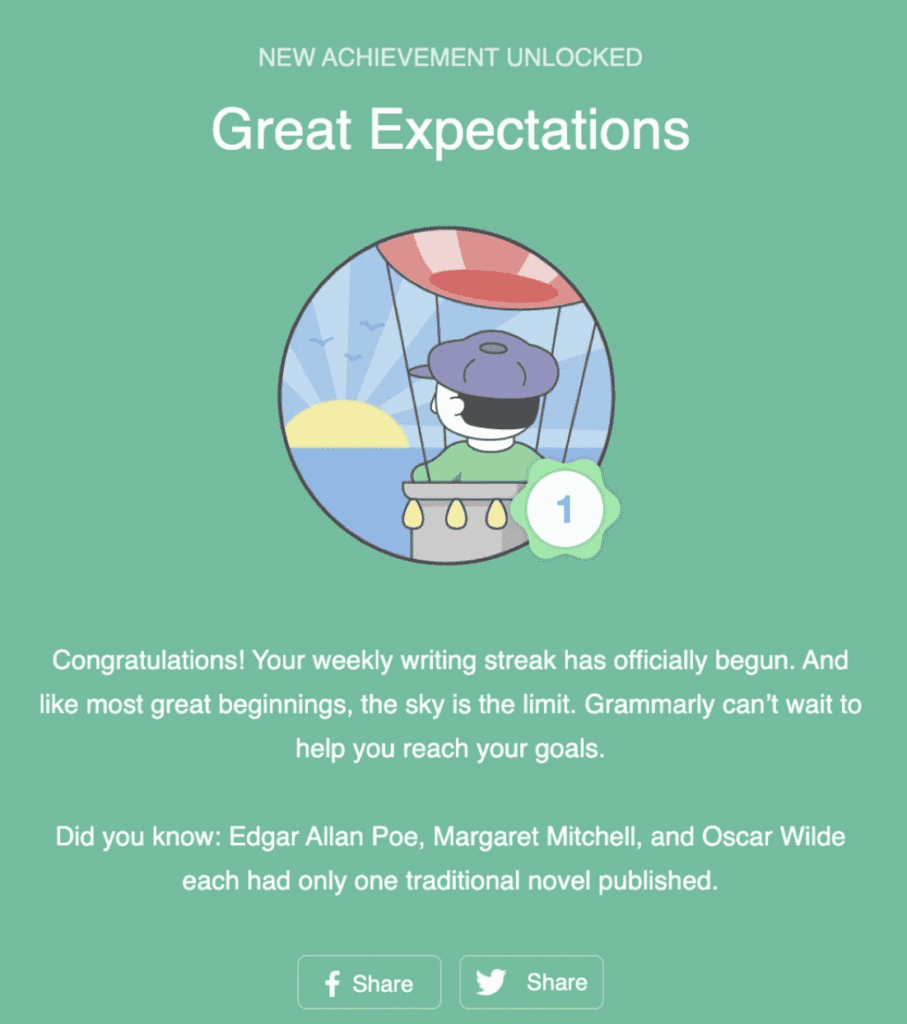 Grammarly gamifying the inbox
